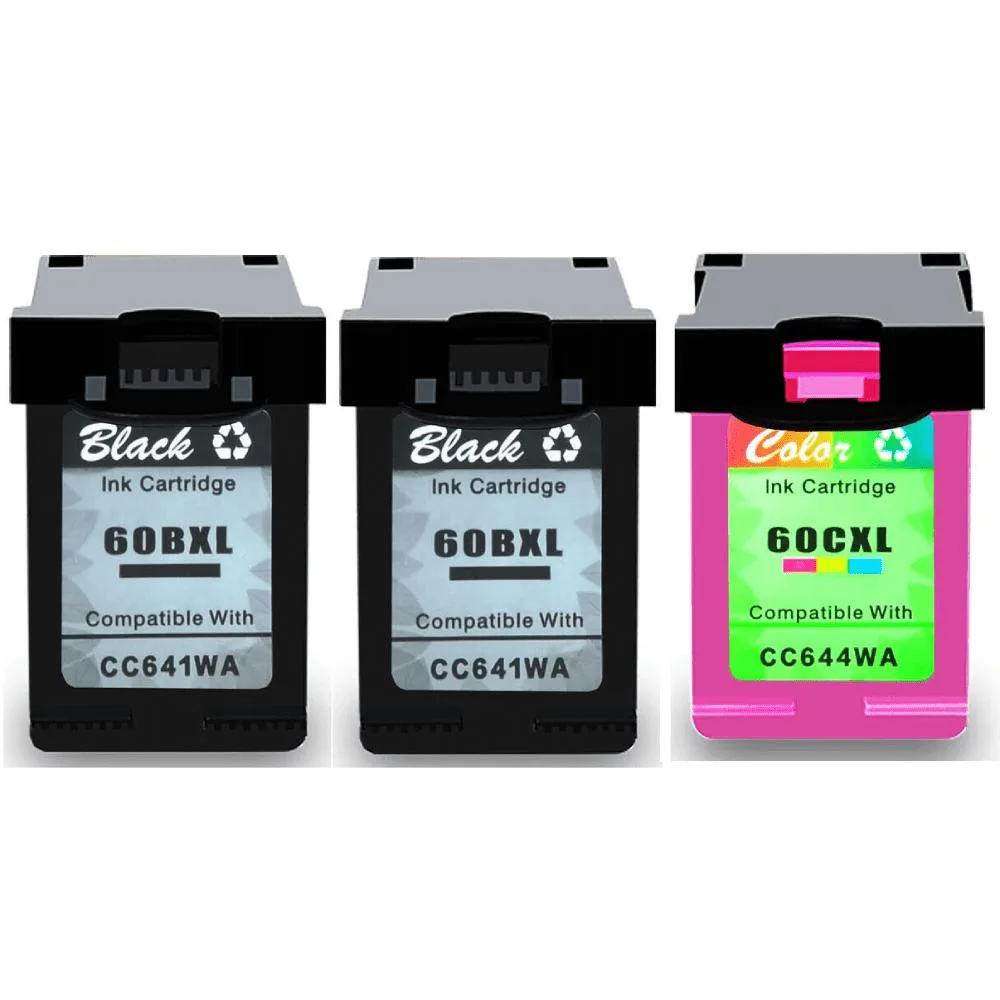 Ninestar Technology Ninestar Technology CC641WA 3 Pack High-Yield Black Tri-Color Ink Cartridges — product photo