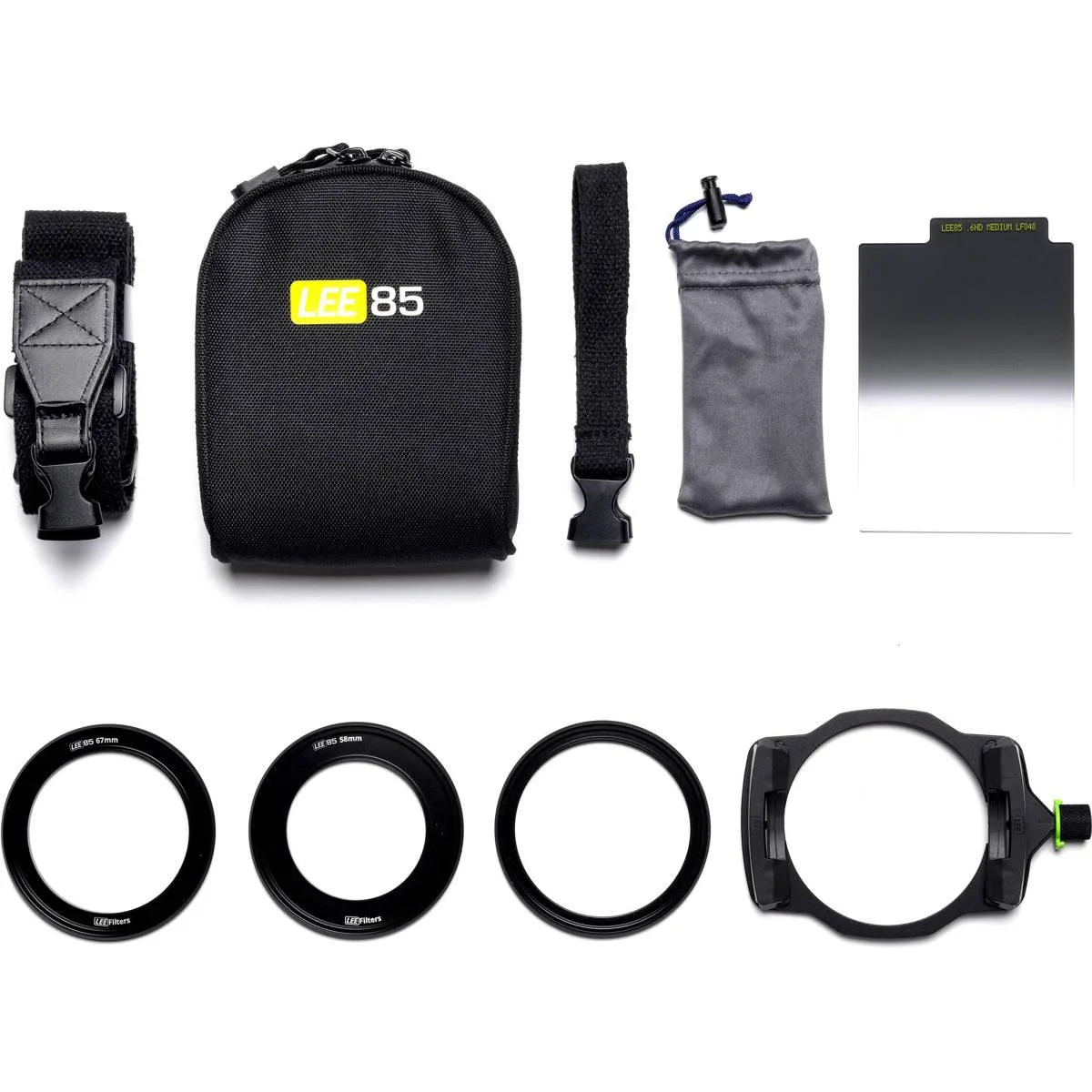 Lee Filters Lee Filters LEE85 Discover Kit ND 0.6 Medium Grad 85x115mm with 58 67 72mm Rings — product photo