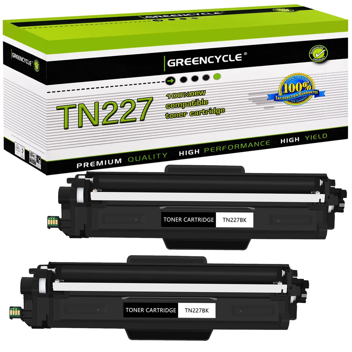 GREENCYCLE GREENCYCLE TN227 Black Toner Cartridge 2-Pack 3000 Pages — product photo