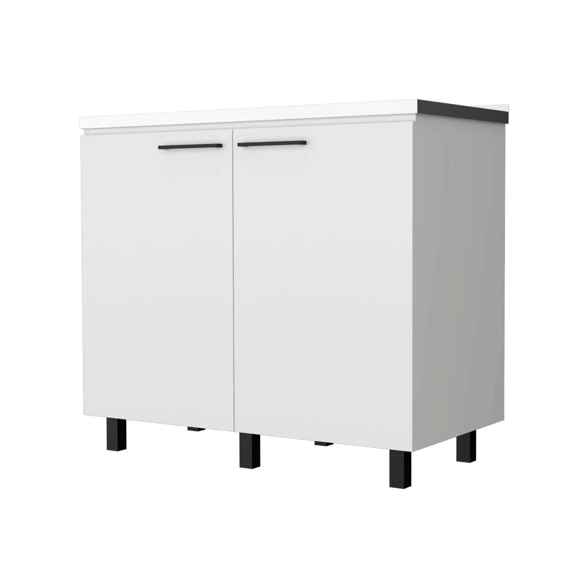 FM FURNITURE FM FURNITURE Oklahoma 2 Utility Sink Cabinet Aluminum Countertop White — product photo