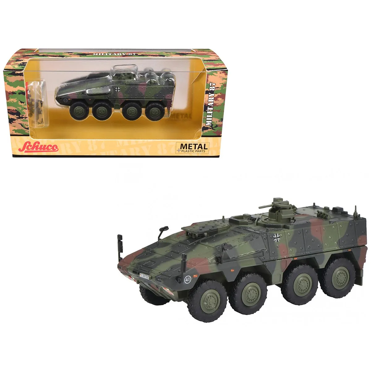 Schuco Schuco Tpz Tank Boxer German Army Green Camouflage 1/87 HO Scale Diecast Military Vehicle 3.5 inches — product photo