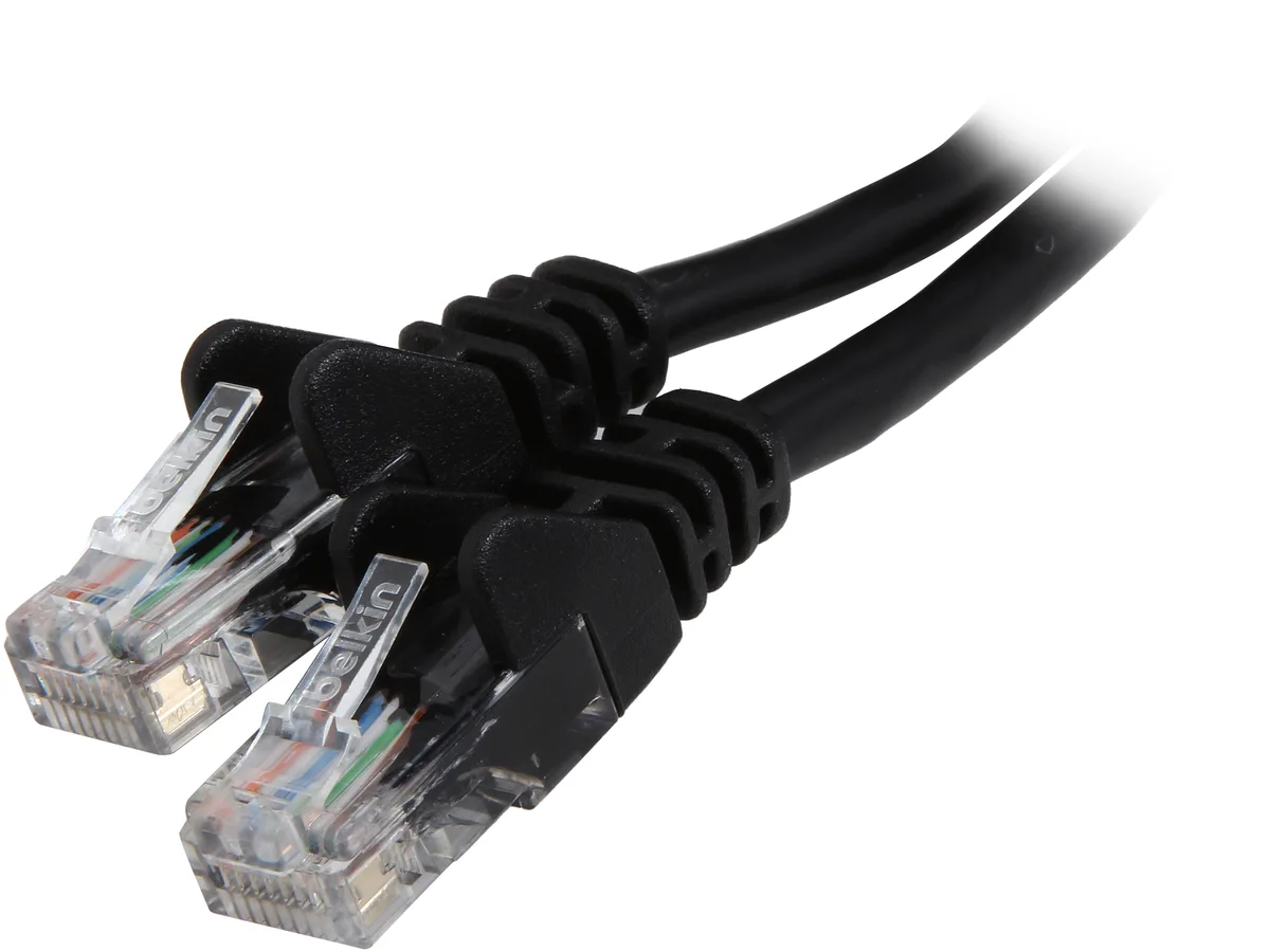 Belkin Belkin A3L791-12-BLK-S 12 ft Cat 5E RJ45 network ethernet cable — product photo