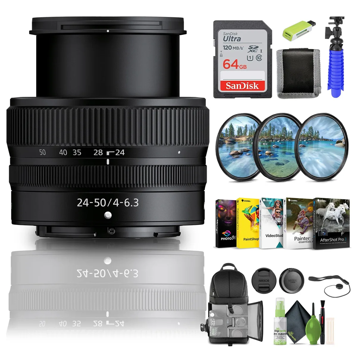 Nikon Inc Nikon NIKKOR Z 24-50mm f/4-6.3 Lens (20096) Bundle camera lens — product photo