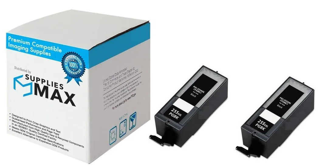 SuppliesMax SuppliesMax Canon PGI-255XXLBK Black Ink Cartridge 2-Pack 800 Pages — product photo