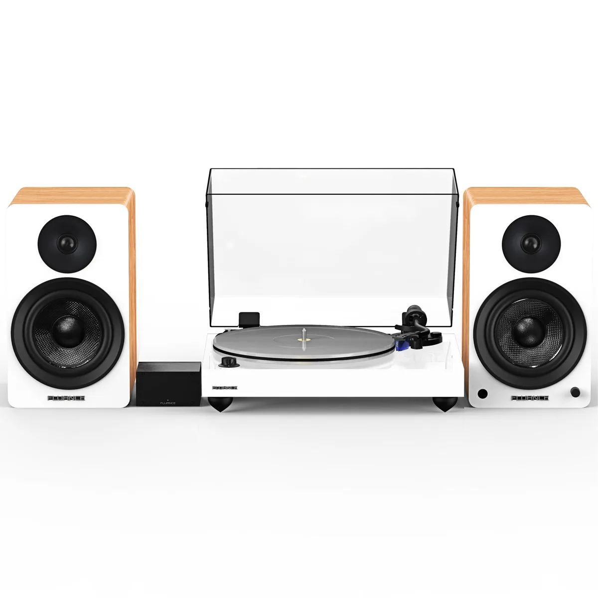 Fluance Fluance RT85 Turntable System White Ortofon 2M Blue 120W 6.5" Speakers — product photo