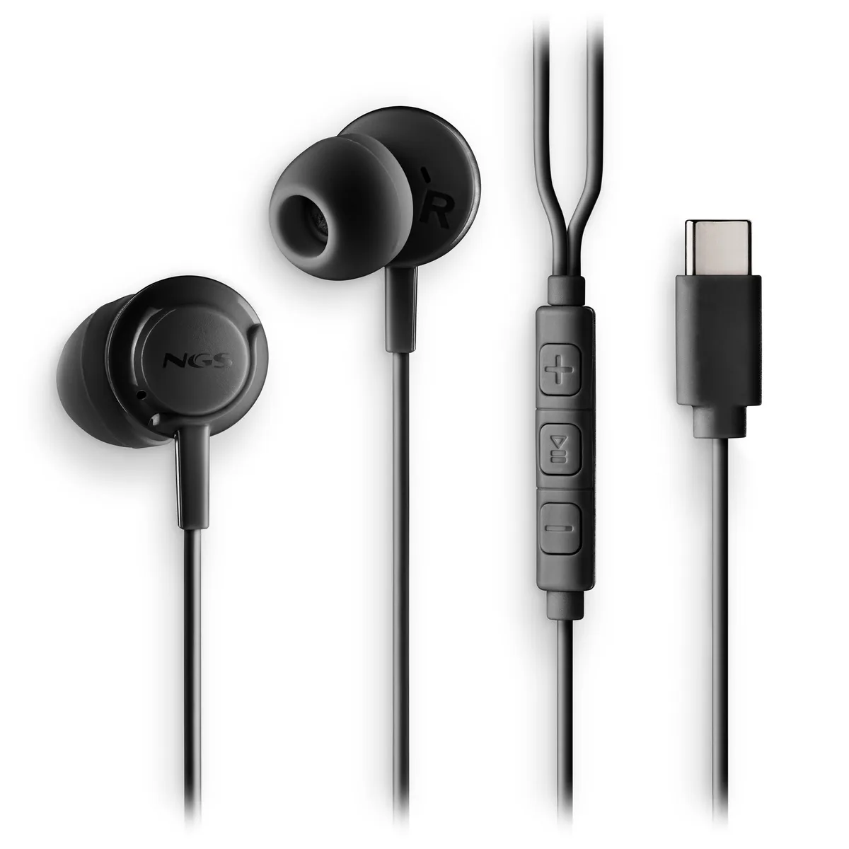 NGS NGS Cross Step In-Ear USB-C Wired Headphones Black — product photo