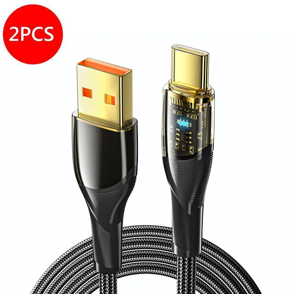 LUOM LUOM Essager XR 100W USB-A to USB-C Cable Transparent 3.3ft 2-pack — product photo