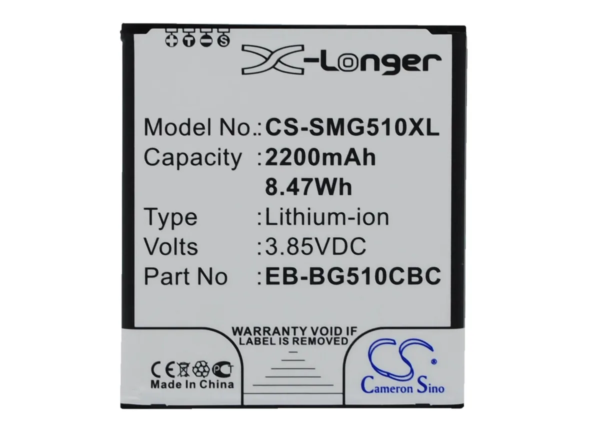 Rectangular lithium-ion phone battery, dark grey plastic casing, gold contacts visible