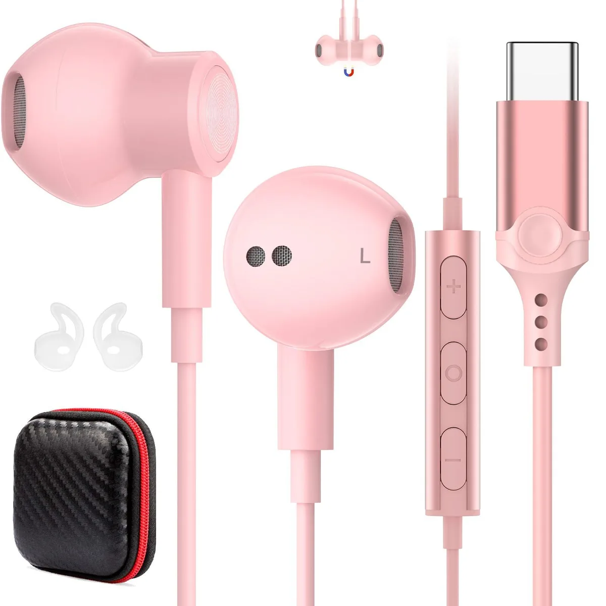 No Sew No Sew AIAUXAI00347 USB-C In-Ear Headphones Pink 1.2m — product photo
