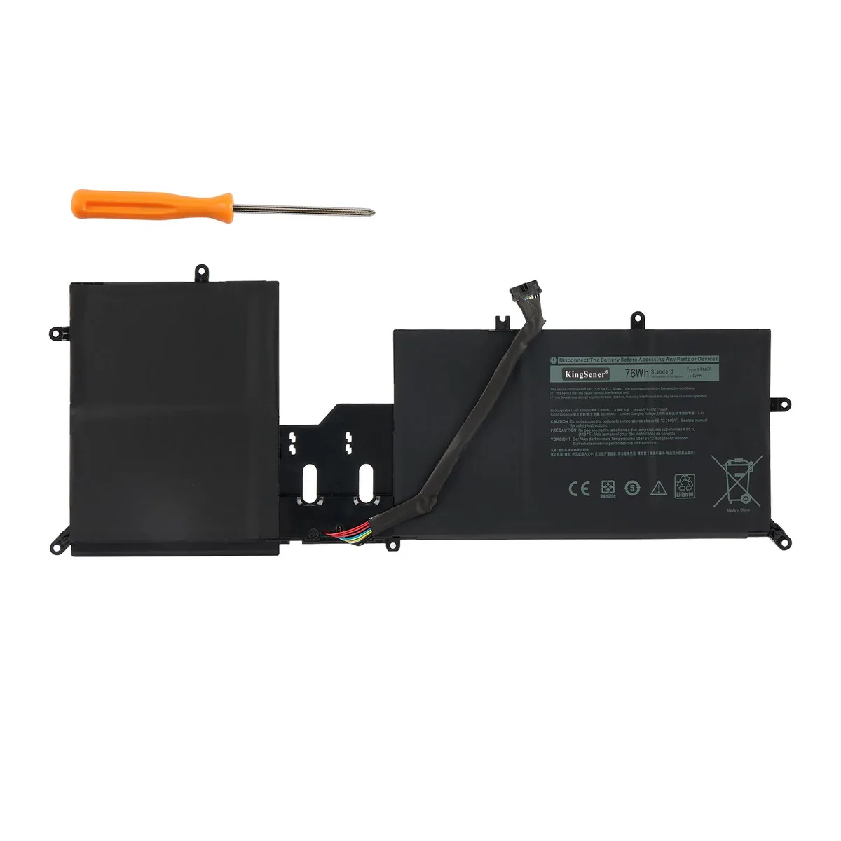 KingSener KingSener T470 laptop battery Y9M6F 11.4V 76Wh 6667mAh — product photo