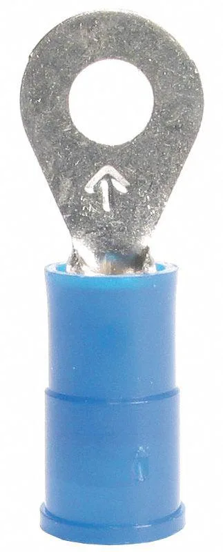 3M 3M RV14-8Q Ring Terminal #8 Stud 14 AWG Blue 25 Pack — product photo
