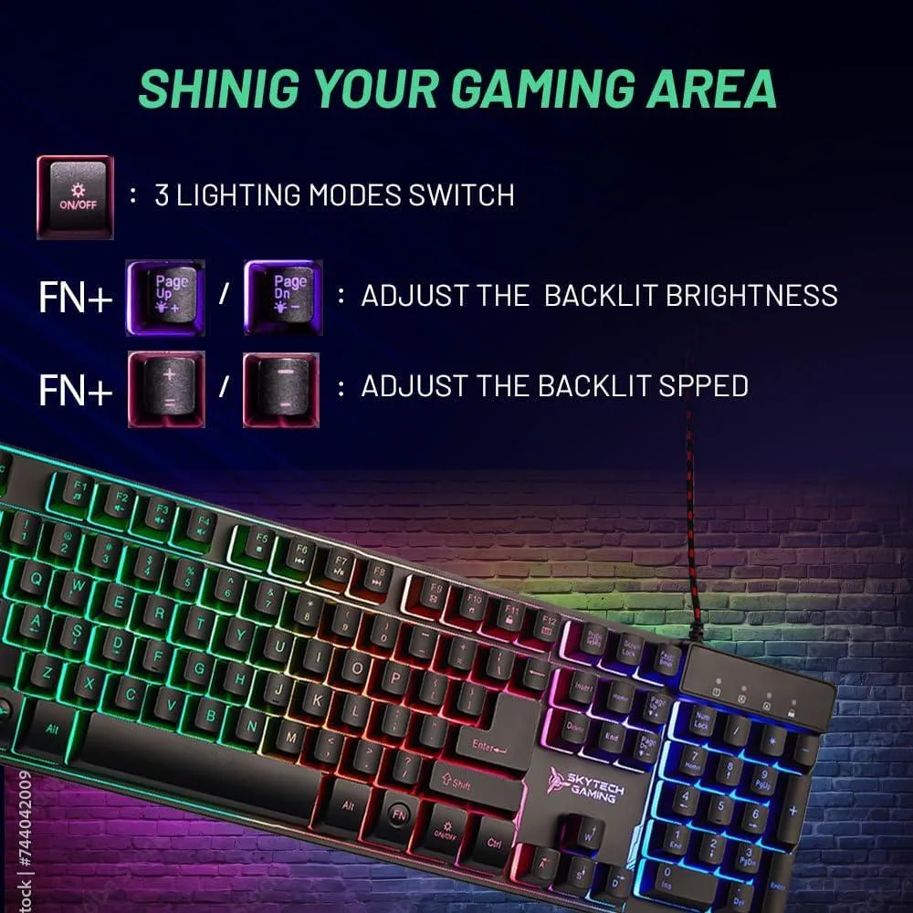 Skytech Skytech K-1000 French Gaming Keyboard 104 Keys Black — product photo