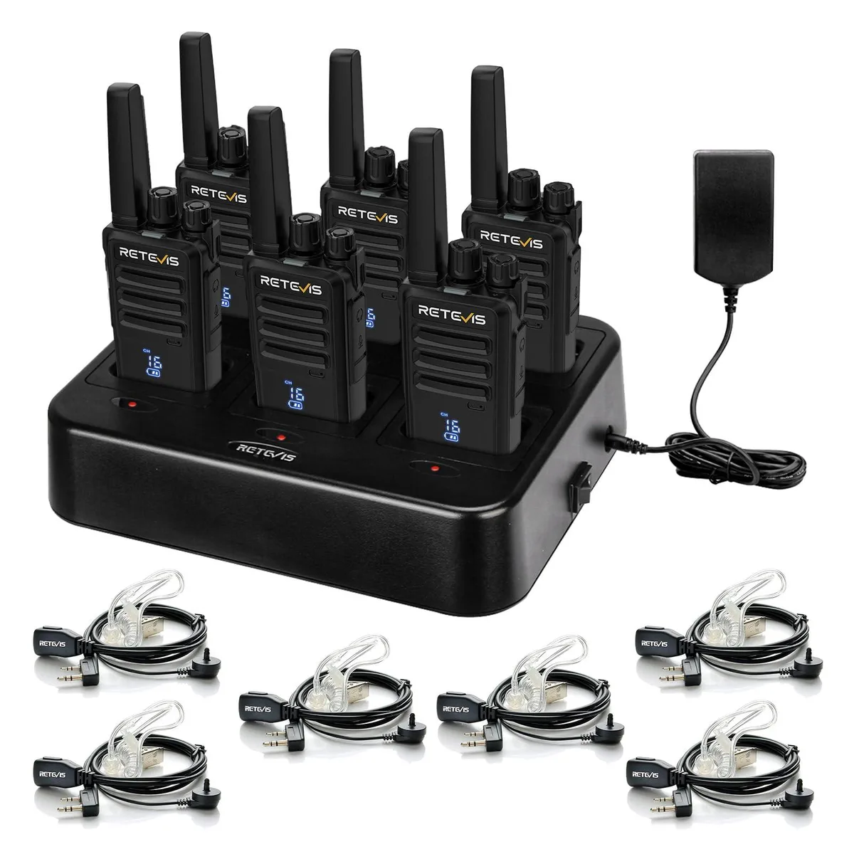 KEHIPI KEHIPI RT68H two-way radio 6-pack with multi charger — product photo