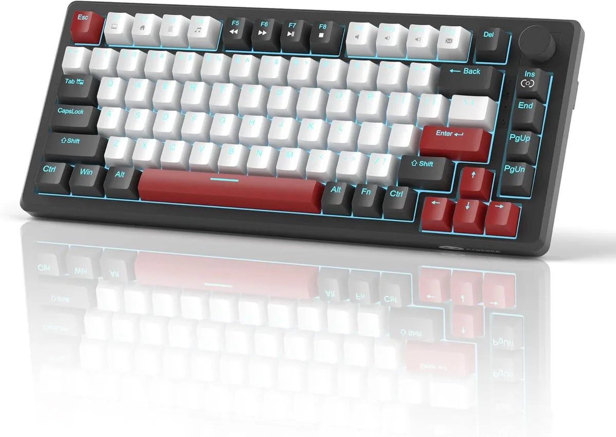 TUKO TUKO STAR75 75% Mechanical Gaming Keyboard Red Switches Black White — product photo