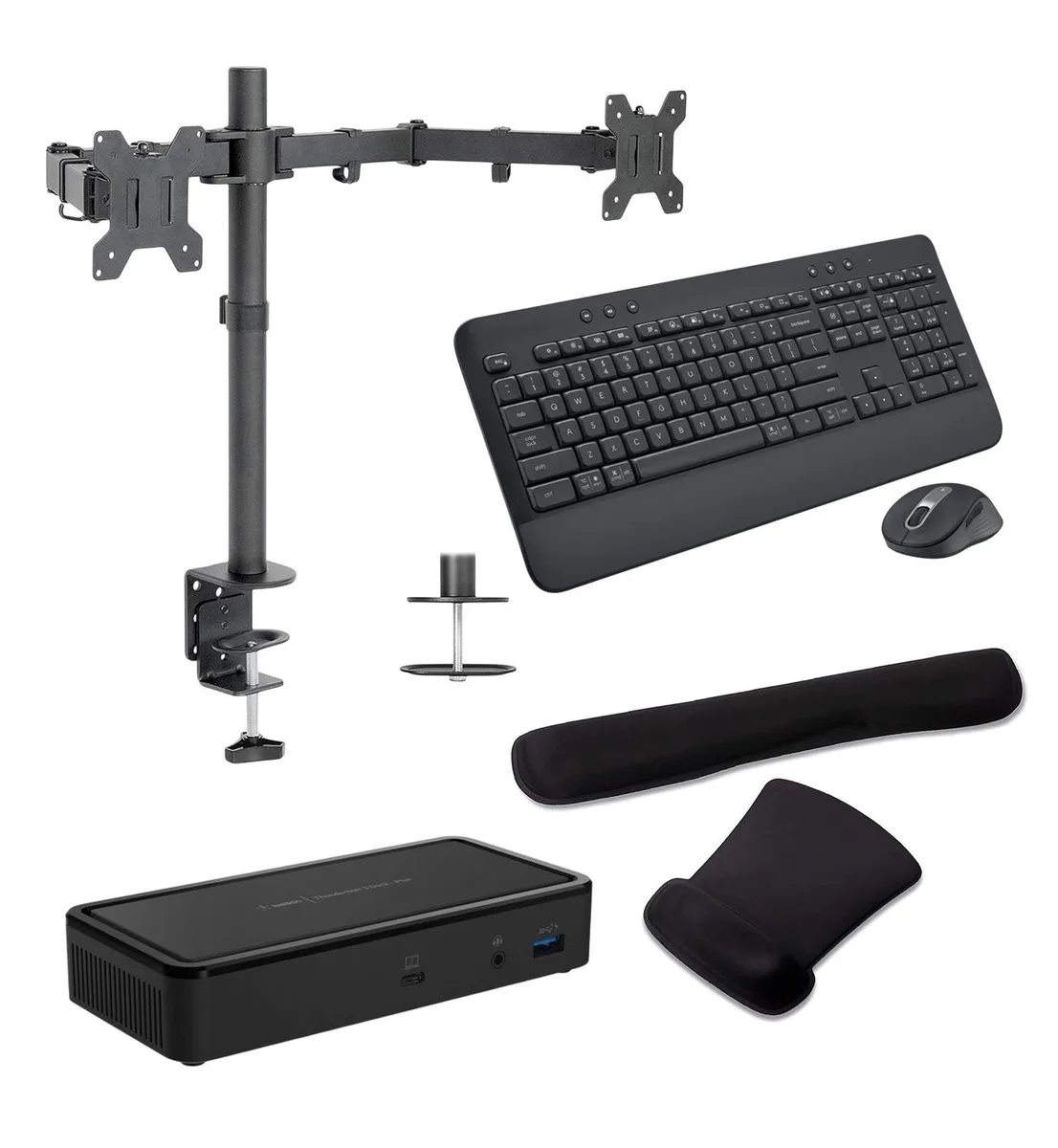 Belkin Belkin Thunderbolt 3 Dock Plus 60W Bundle with MK650 Keyboard, Mouse, Monitor Stand, Gel Pad — product photo