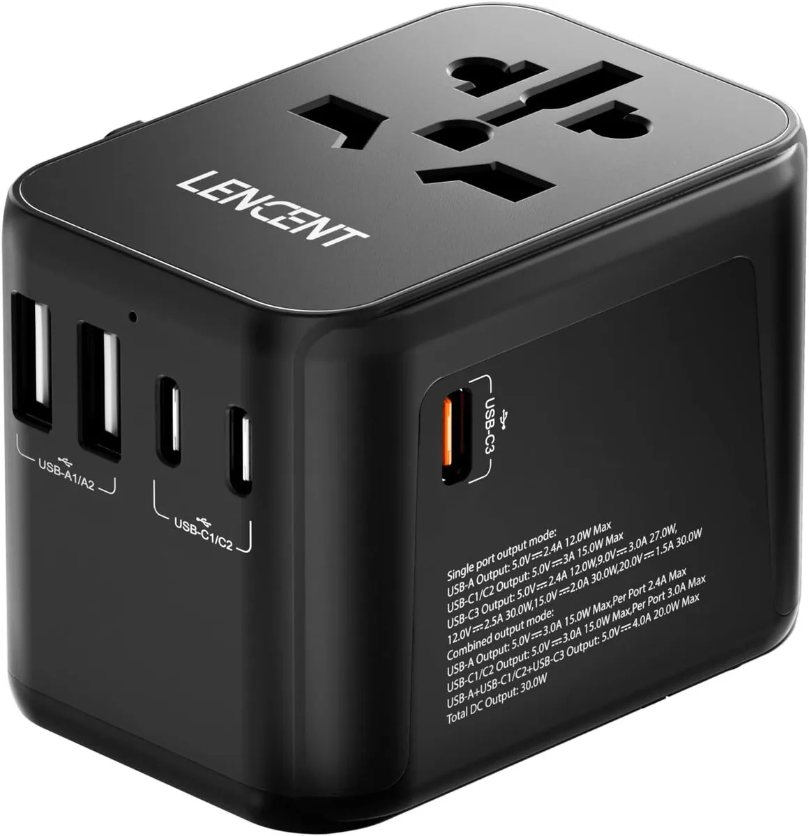 PISKEKAT PISKEKAT 30W GaN III Universal Travel Charger 2 USB-A 3 USB-C — product photo