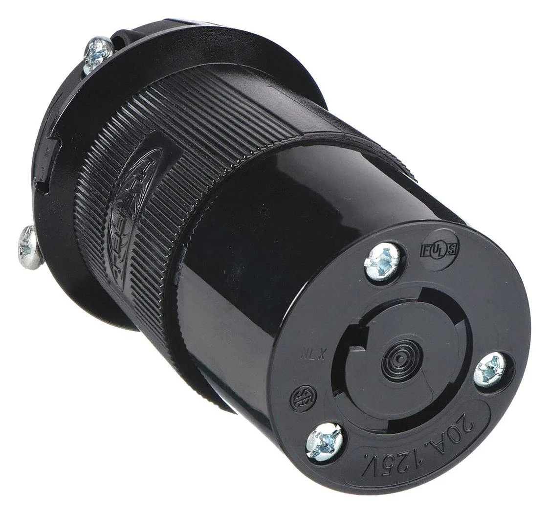 Hubbell Incorporated Hubbell Incorporated HBL2313BK 20A Locking Connector 2P 3W 125VAC video accessory — product photo