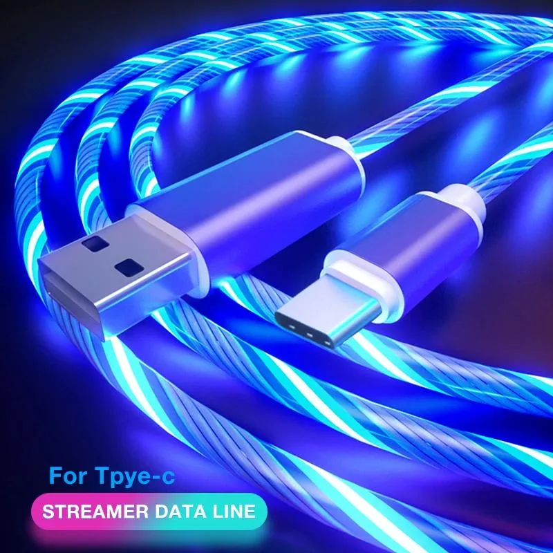 Defendwe Defendwe Glow Flowing USB Cable Type C Micro USB 8Pin 10 — product photo