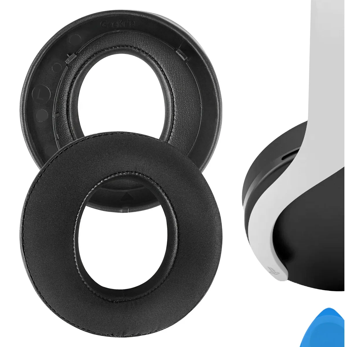 Geekria Geekria Sport Cooling Gel Replacement Ear Pads for Sony PlayStation 5 PULSE 3D PS5 Wireless Headphones (Black) — product photo