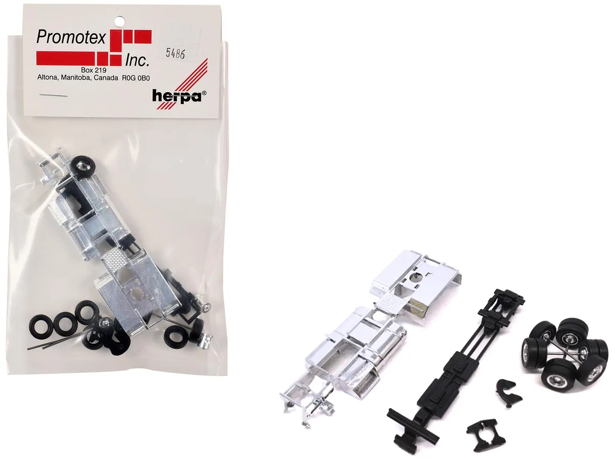 Promotex Promotex Chrome Chassis Kit Kenworth Peterbilt 1/87 HO 3.5 in — product photo