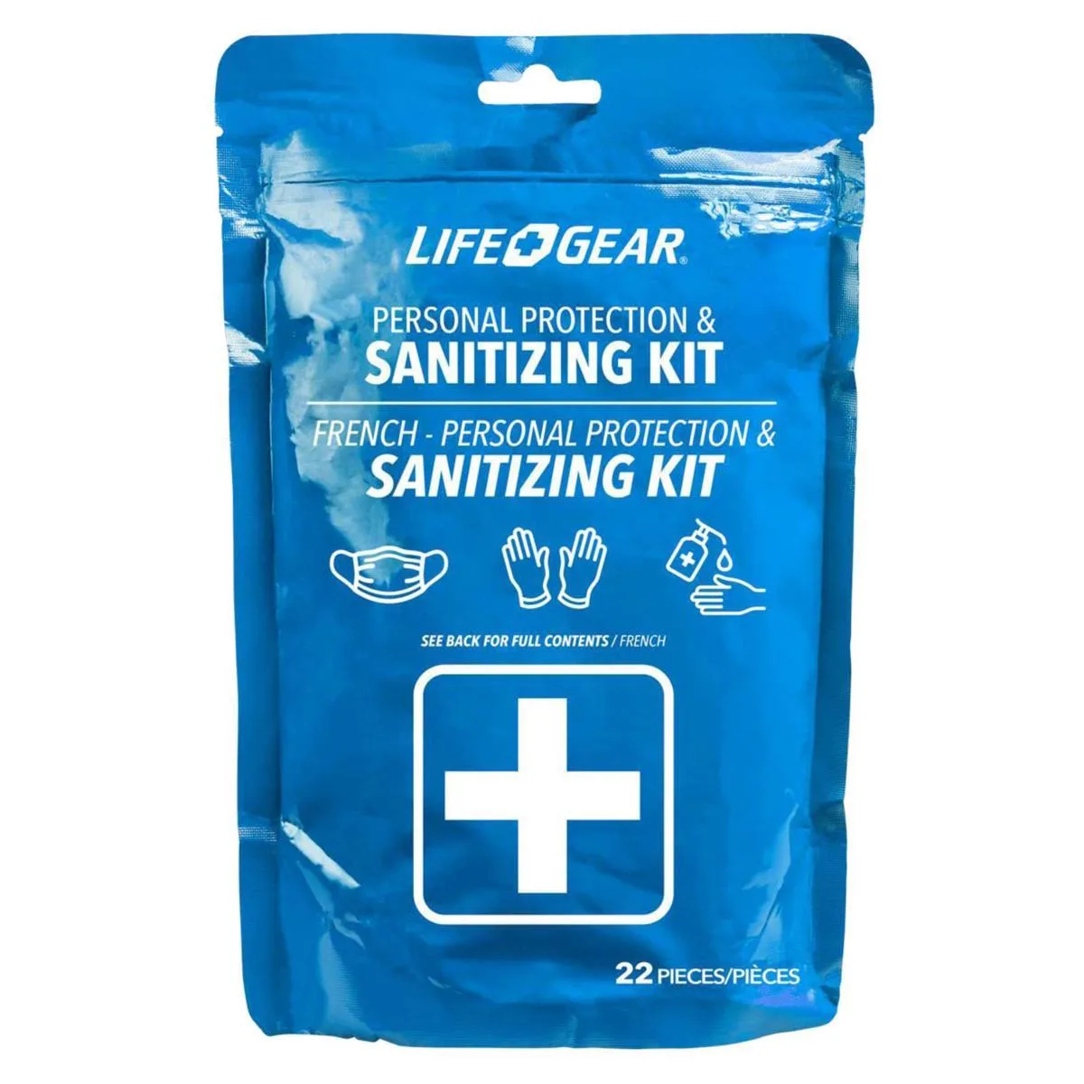 A boxed set of 22 individually wrapped hand sanitizer packets