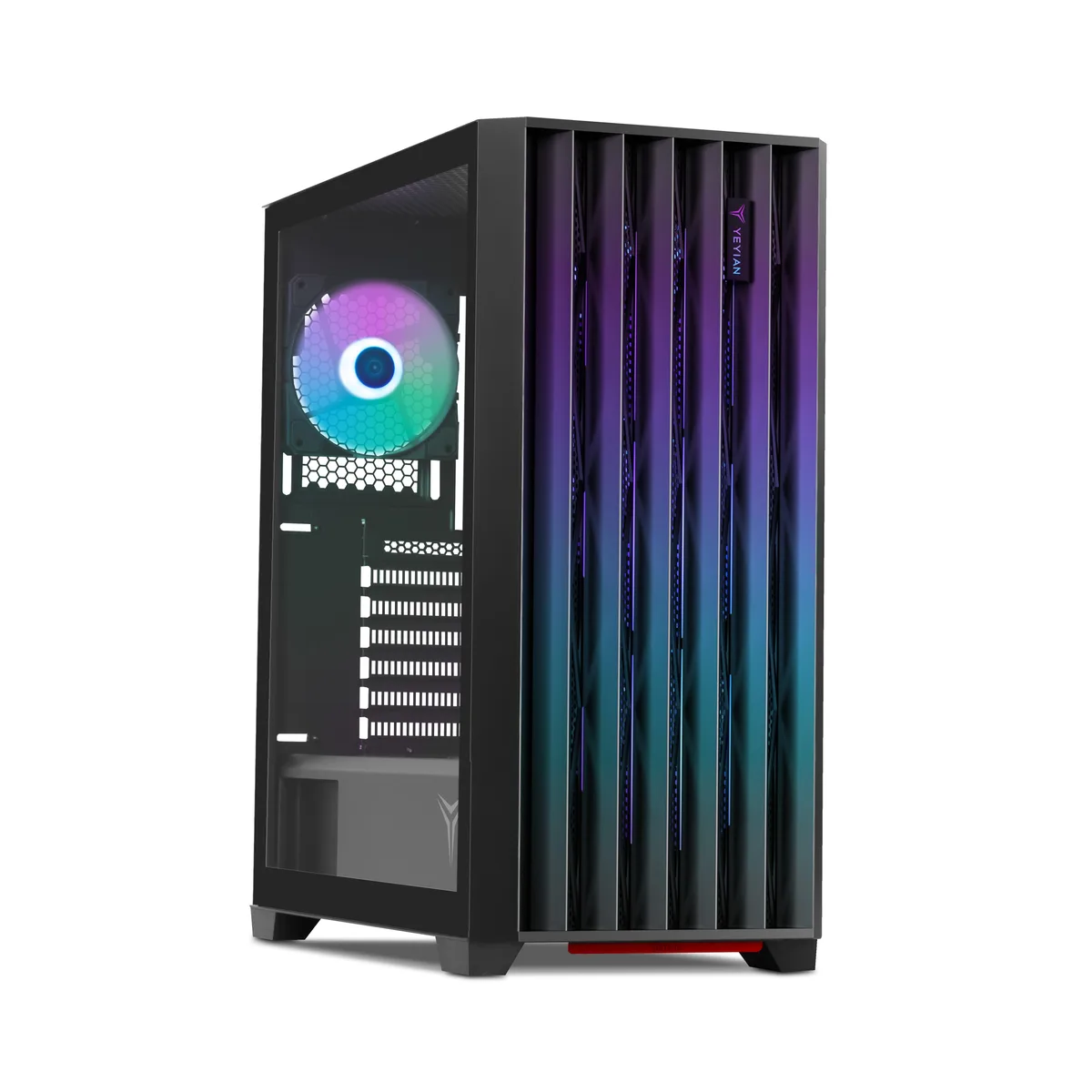 YEYIAN YEYIAN YCM-APPHO-01FA ATX Mid Tower PC Case Black Tempered Glass 4 ARGB Fans — product photo
