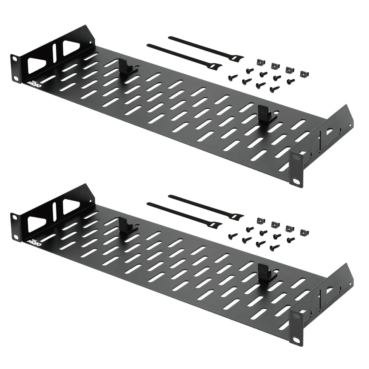  Tecmojo 1U 19" Vented Rack Shelf 6" Depth 55 lbs 2 Pack — product photo