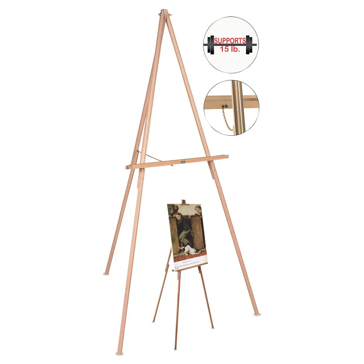 Bi-Silque Visual Communication Bi-Silque Visual Communication MasterVision Oak Tripod Easel 60" FLX06203MV — product photo