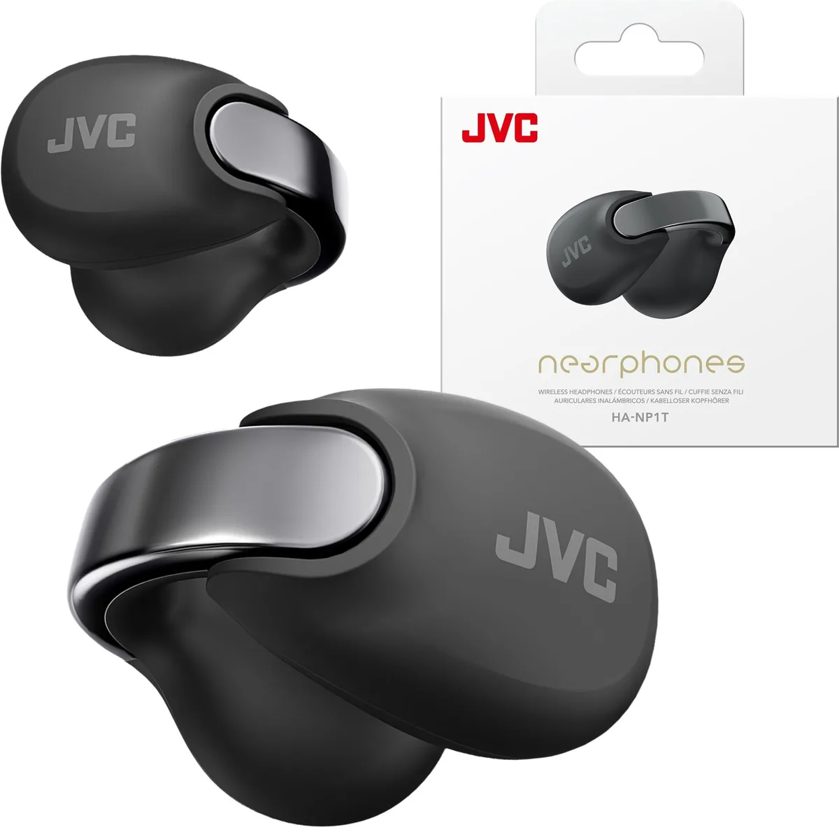JVC HANP1T Nearphones Ear-Cuffs Open Ear Bluetooth 5.3 Black 24h — product photo