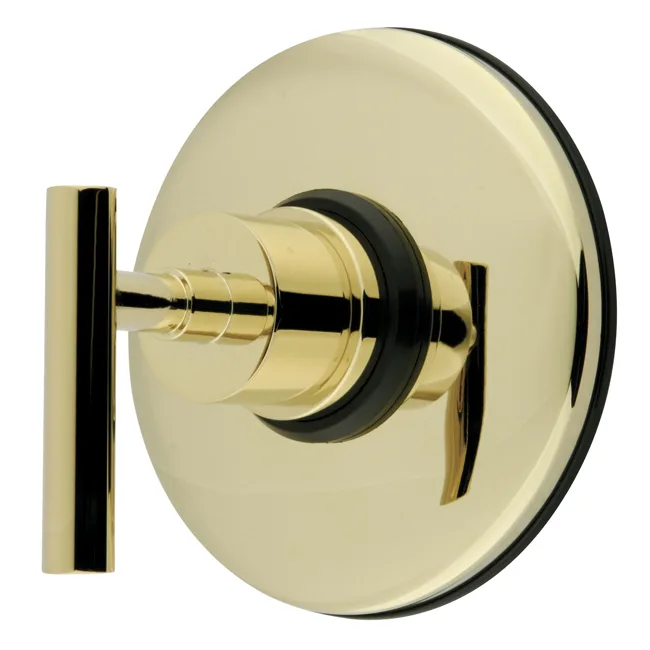 Polished brass volume control valve, shiny finish