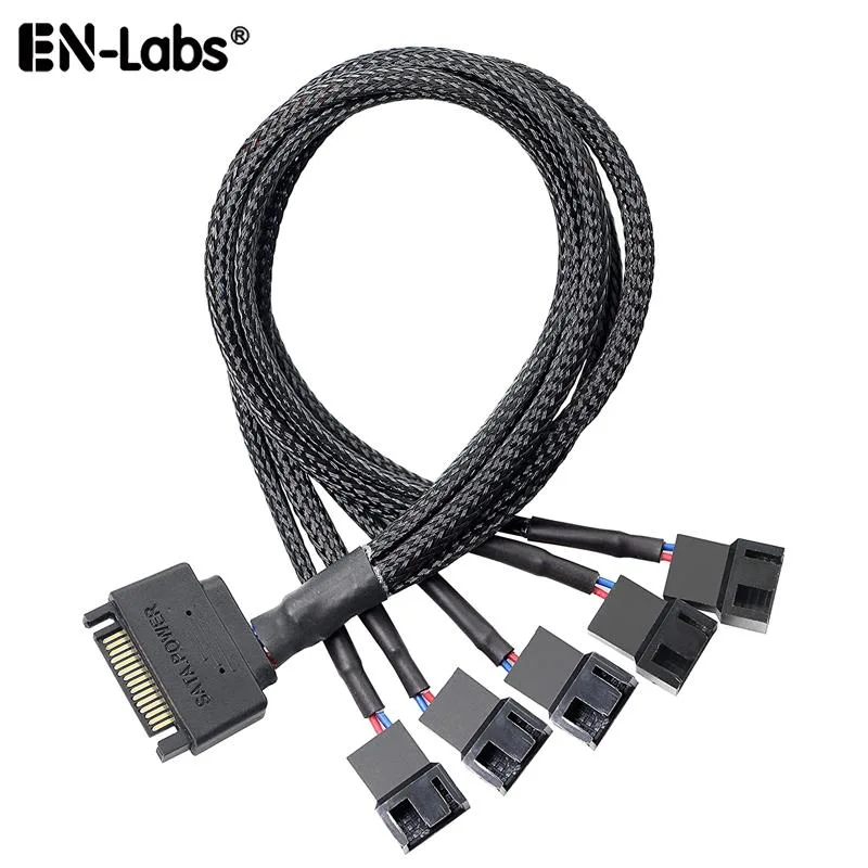 EN-Labs EN-Labs SATATX4-1X510IN SATA to 5x TX4 Fan Splitter Cable 10 in Black — product photo