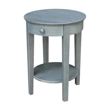 Heather grey accent table with drawer, hardwood