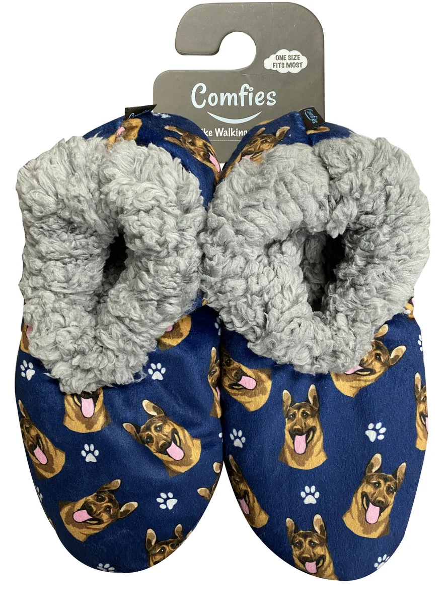 E&amp;S Pets E&amp;S Pets Comfies Women's German Shepherd Dog Slippers Sherpa Lined — product photo