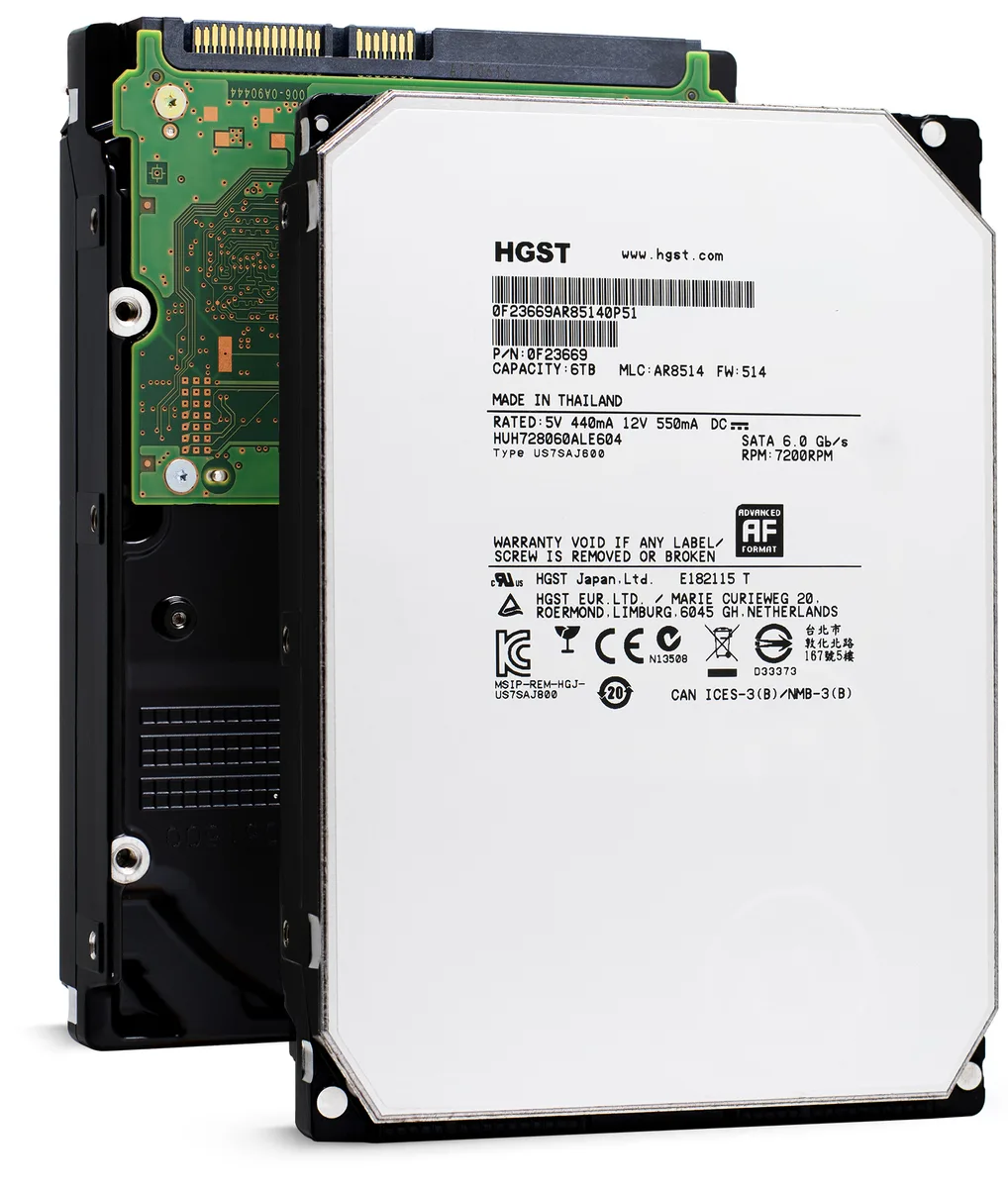 HGST HGST Ultrastar He8 0F23669 6TB 7200 RPM 128MB SATA 6.0Gb/s 3.5" internal hard drive — product photo