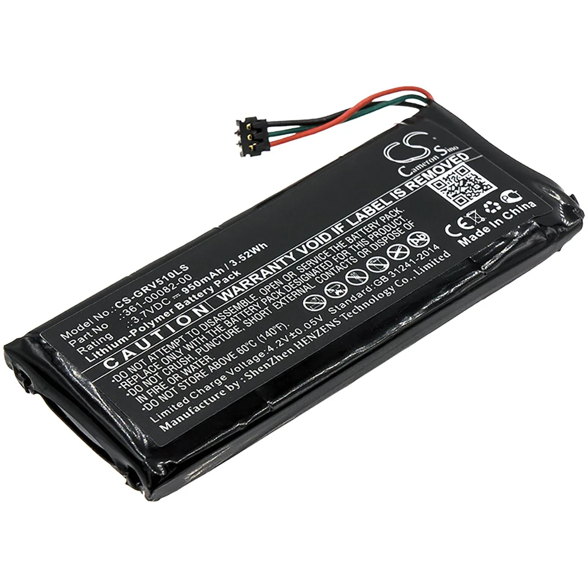 Cameron &amp; Co Cameron &amp; Co DS-CS-GRV510LS standard battery 3.7V 950mAh Li-Polymer black — product photo
