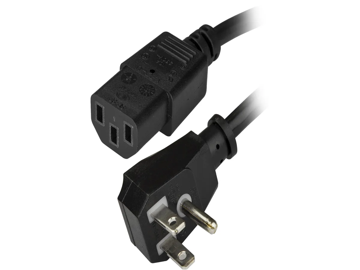 STARTECH STARTECH PXTF10115 15 ft NEMA 5-15P to C13 flat computer power cord — product photo