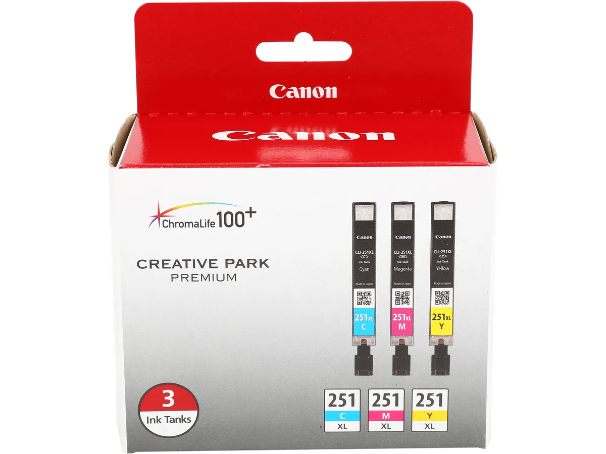 Canon Canon 6449B009 CLI-251 XL 3-colour ink cartridges (genuine brands) — product photo