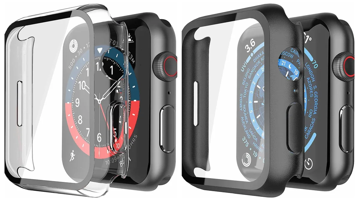 Corn Electronics Corn Electronics 2 Pack Watch Case &amp; Screen Protector 45mm Black+Transparent — product photo