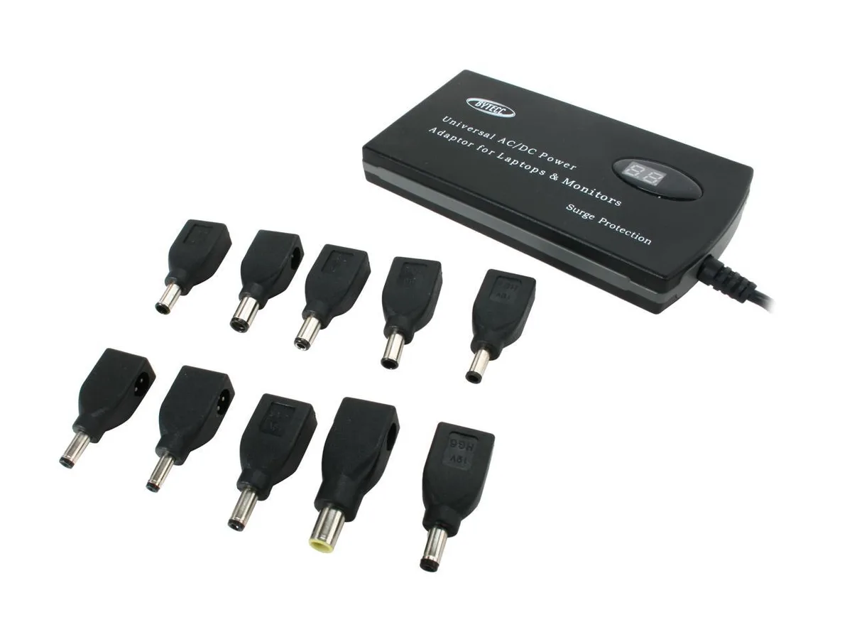 sakose sakose SLIM-90LCD 90W universal laptop power adapter with USB 5V charge port — product photo