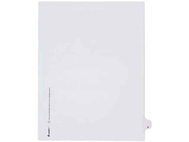 Avery Avery 82201 Allstate-Style Legal Side Tab Divider Title 3 Letter White 25/Pack — product photo