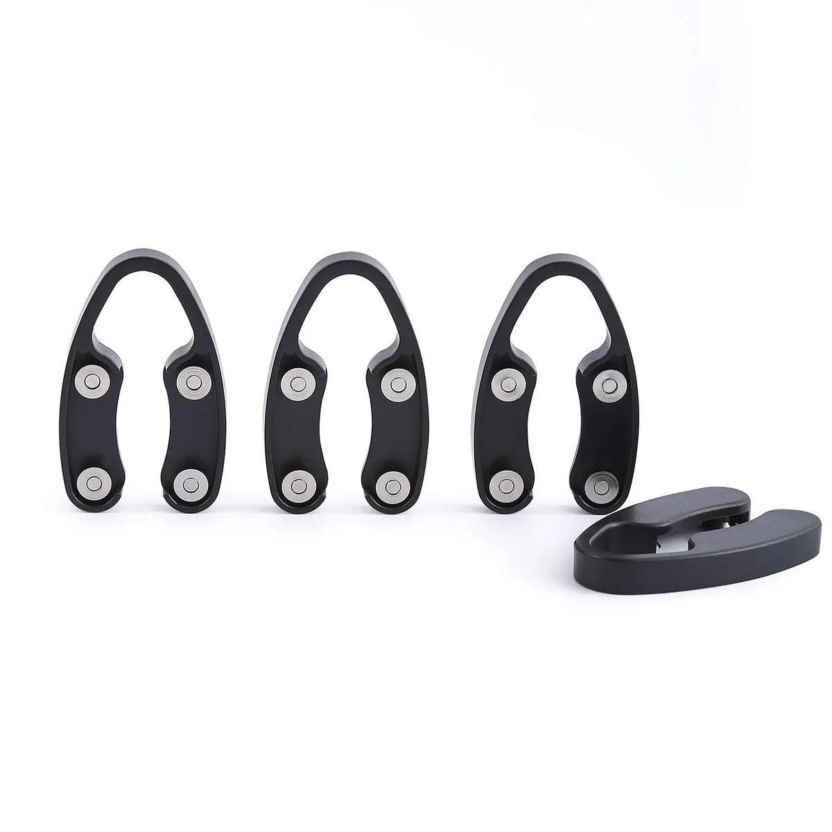 Black wine foil cutter with four stainless steel blades ergonomic squeeze and twist design