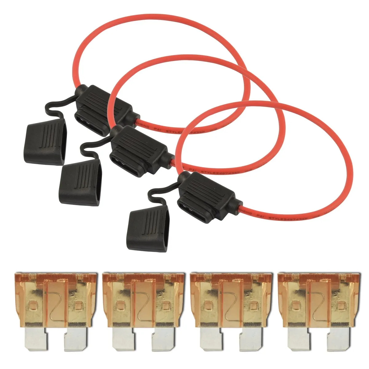 The Wires Zone The Wires Zone ATCFH12-10 10 pcs 12 AWG fuse holder 7.5A 25 fuses — product photo