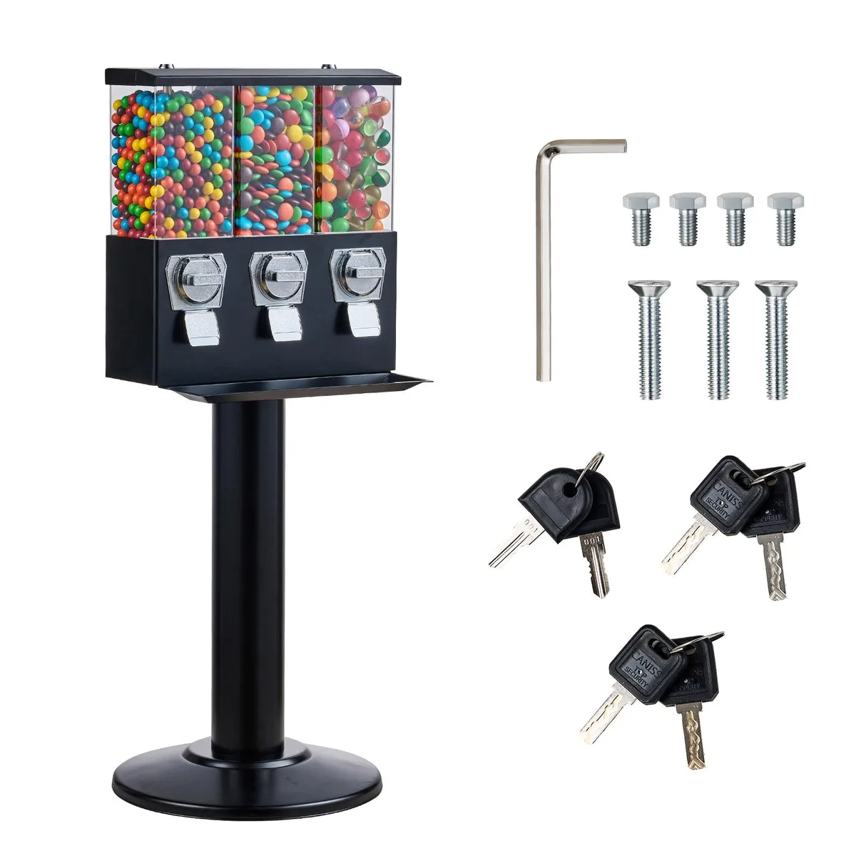 VEVOR VEVOR Triple Compartment Candy Dispenser, Black — product photo