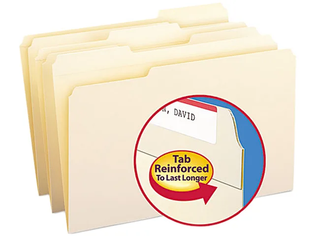 Smead Smead 15334 file folder, reinforced tab, legal, manila, 100/box — vörumynd