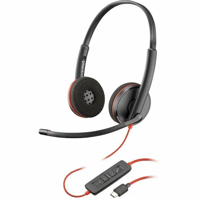 HP HP 8X228A6 Blackwire 3220 Stereo Headset USB-C 3.5mm 32 Ohm 5.20 ft Cable accessory — product photo