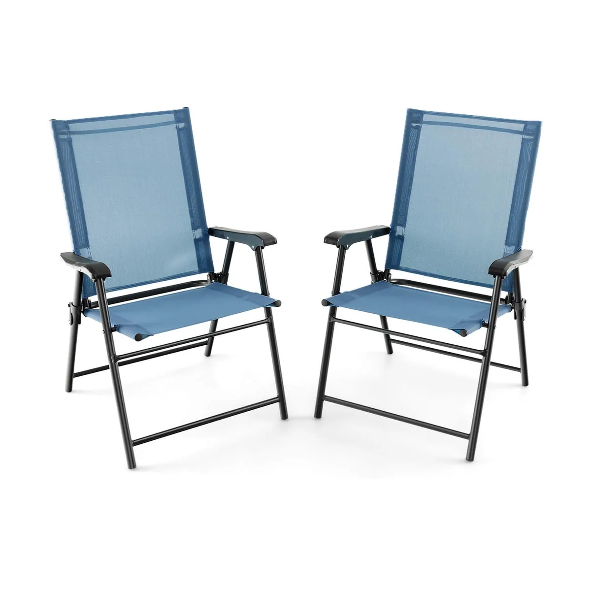 SlickBlue SlickBlue 2-Pack Blue Patio Dining Chairs with Armrests — product photo