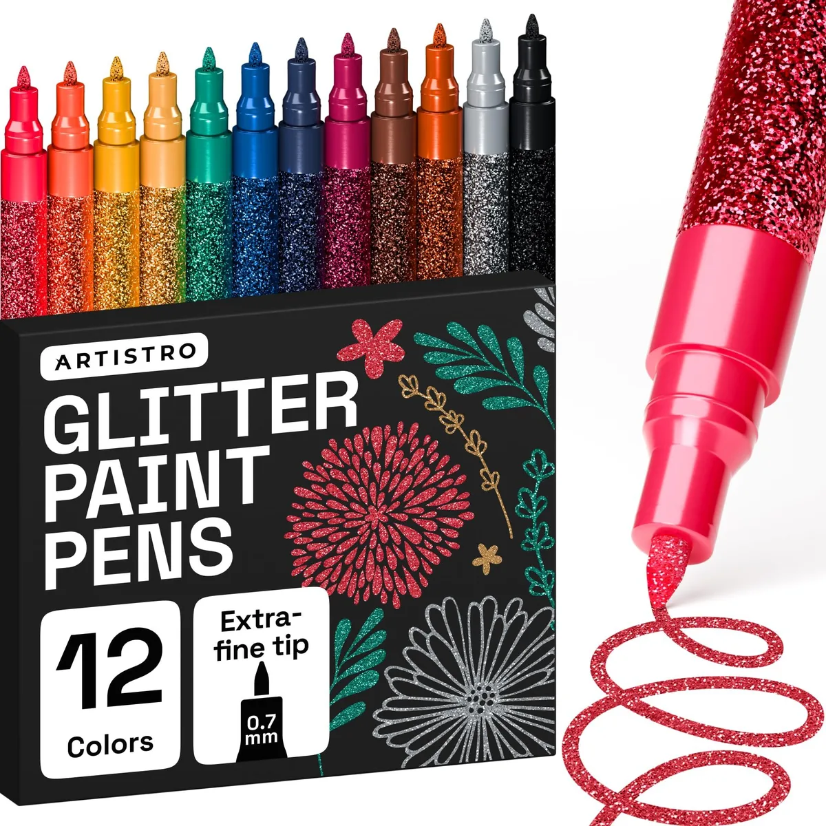  Artistro A-12G 12 Glitter Paint Pens 0.7mm — product photo