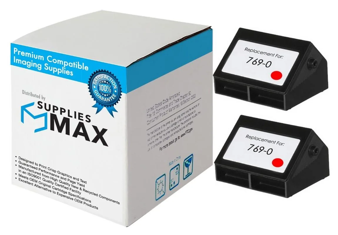 SuppliesMax SuppliesMax Compatible Inkjet Cartridge Red 2-Pack for Pitney-Bowes 769-2 (E700/E707/G700) — product photo