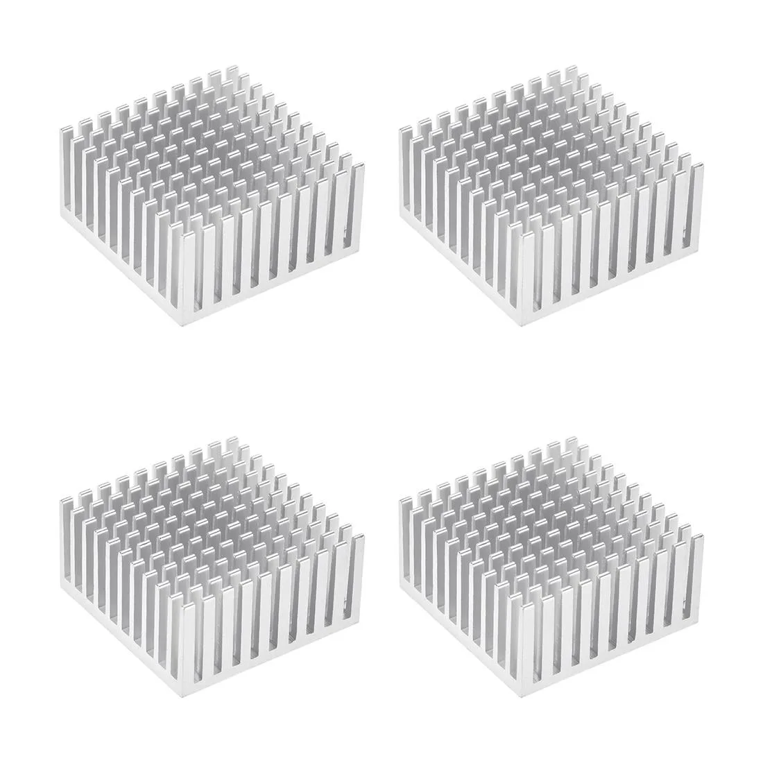 Unique-Bargains Unique-Bargains Parallel Line Notch Heatsink Silver 40 x 40 x 20 mm 4pcs — product photo