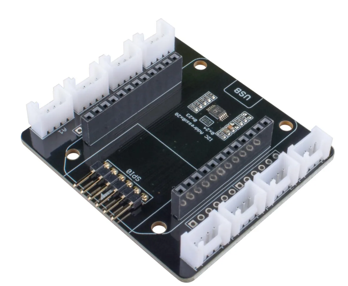 Seeed Studio MT3620 Grove Breakout Board, green PCB with eight white connectors, 57 by 52 mm